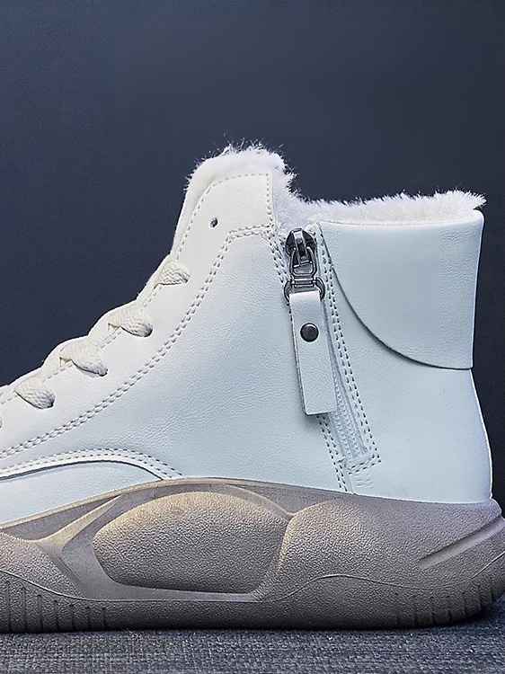  지퍼 통굽 여성 부츠  