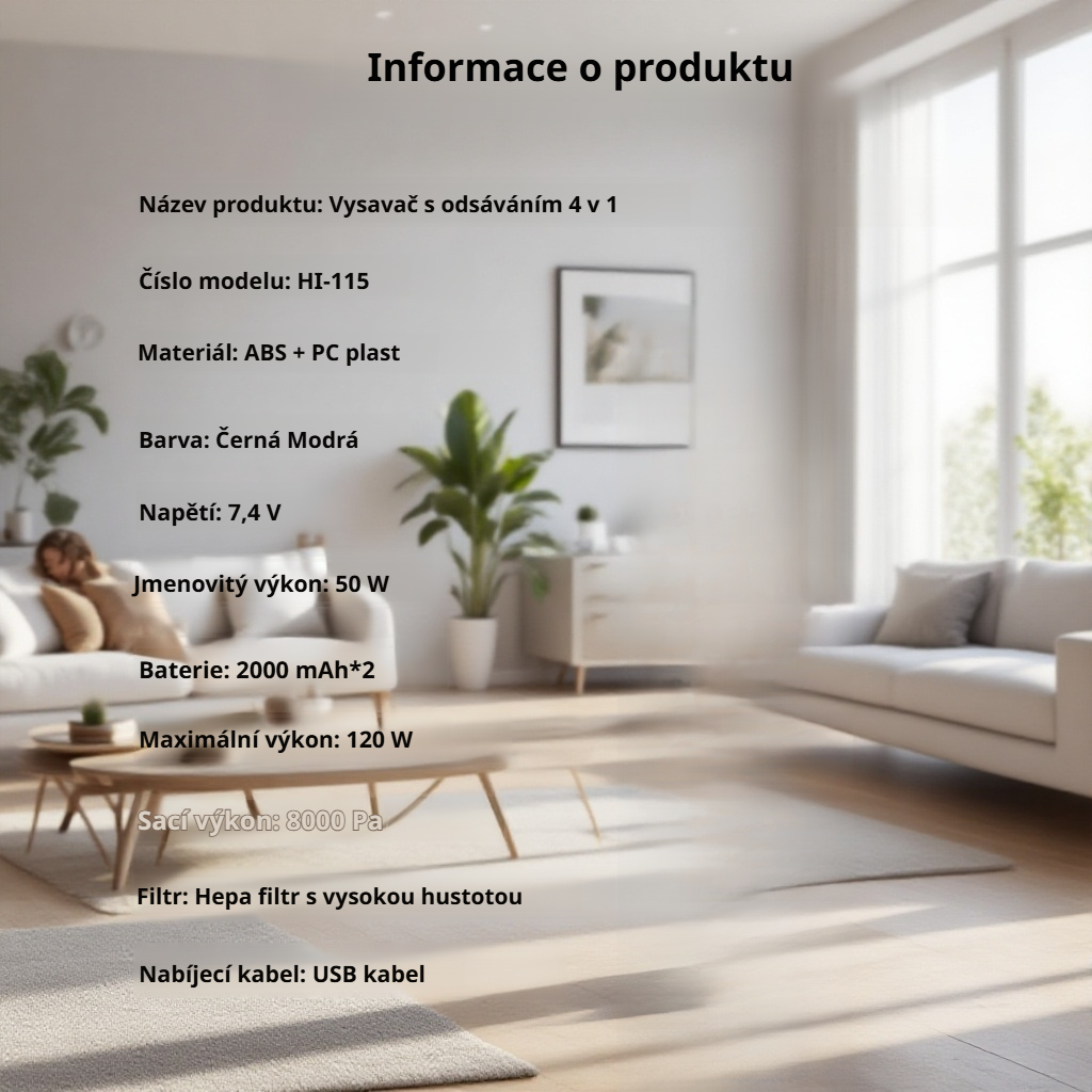 Ruční vysavač do auta – bezdrátové nabíjení