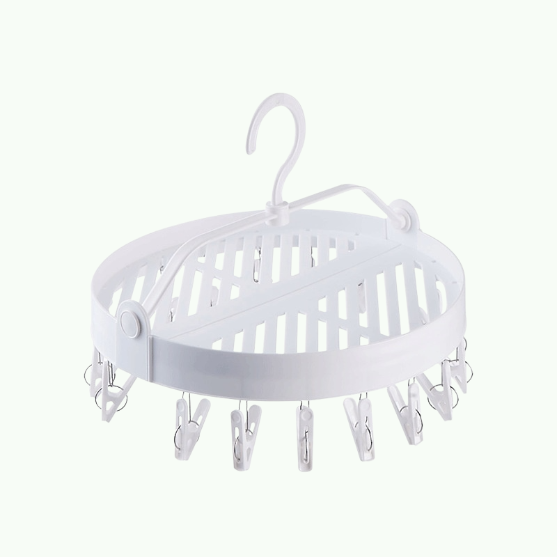 다용도 아기 접이식 옷걸이 속옷 양말 원형 수납 집게 옷걸이