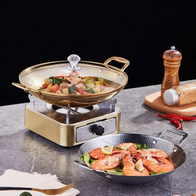 厚手ハンマーパターンステンレス鍋