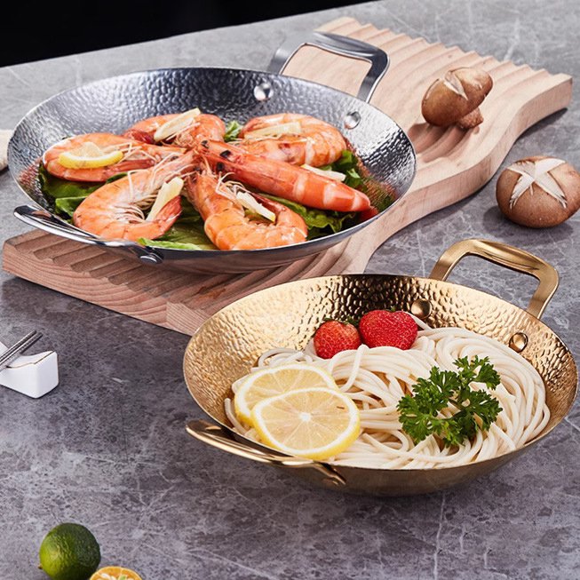 厚手ハンマーパターンステンレス鍋