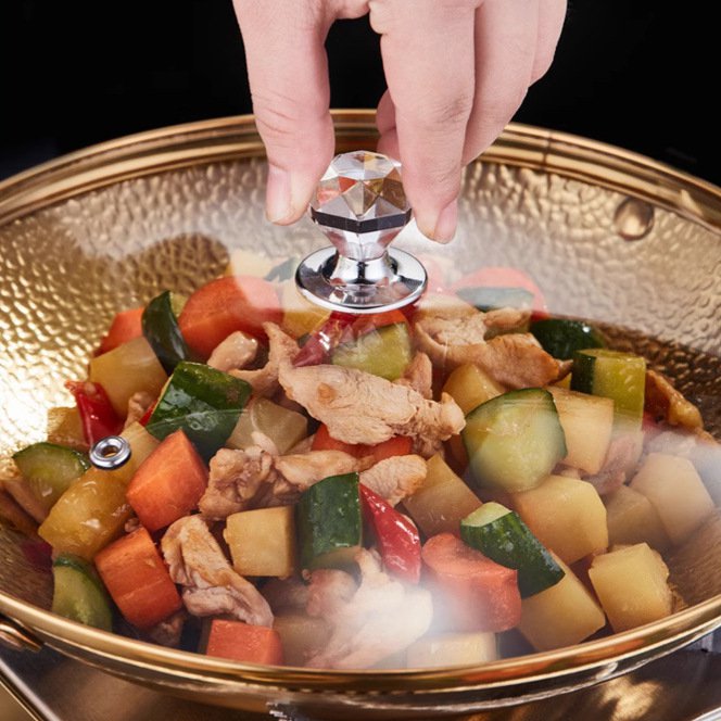 厚手ハンマーパターンステンレス鍋