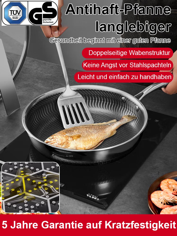 【Langlebig】 Bratpfanne aus Edelstahl