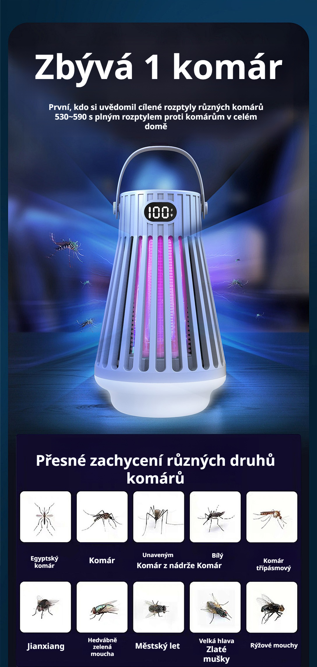 Outdoor USB mosquito killer lamp on a patio table