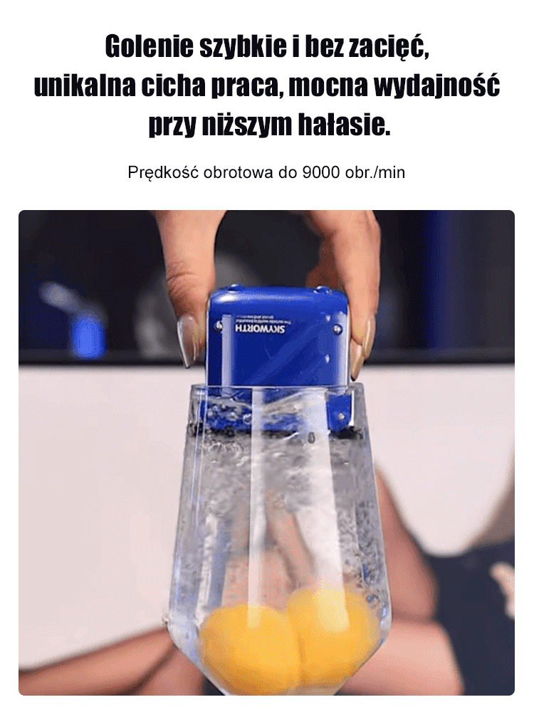 Obrotowa elektryczna golarka podwójna.