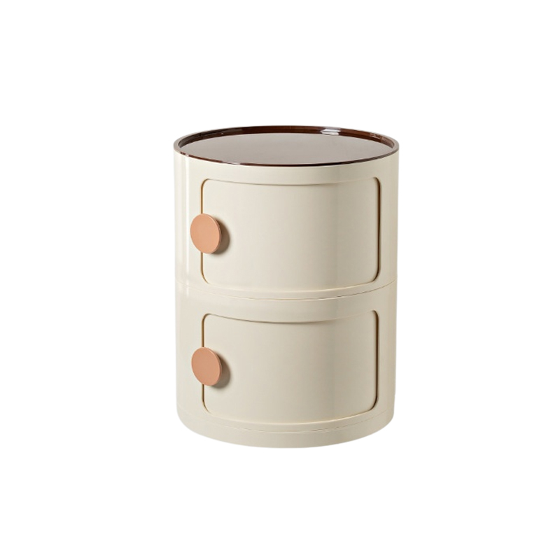 가정용 소형 수납장 침실 침대 머리맡 캐릭터 원형 플라스틱 수납장
