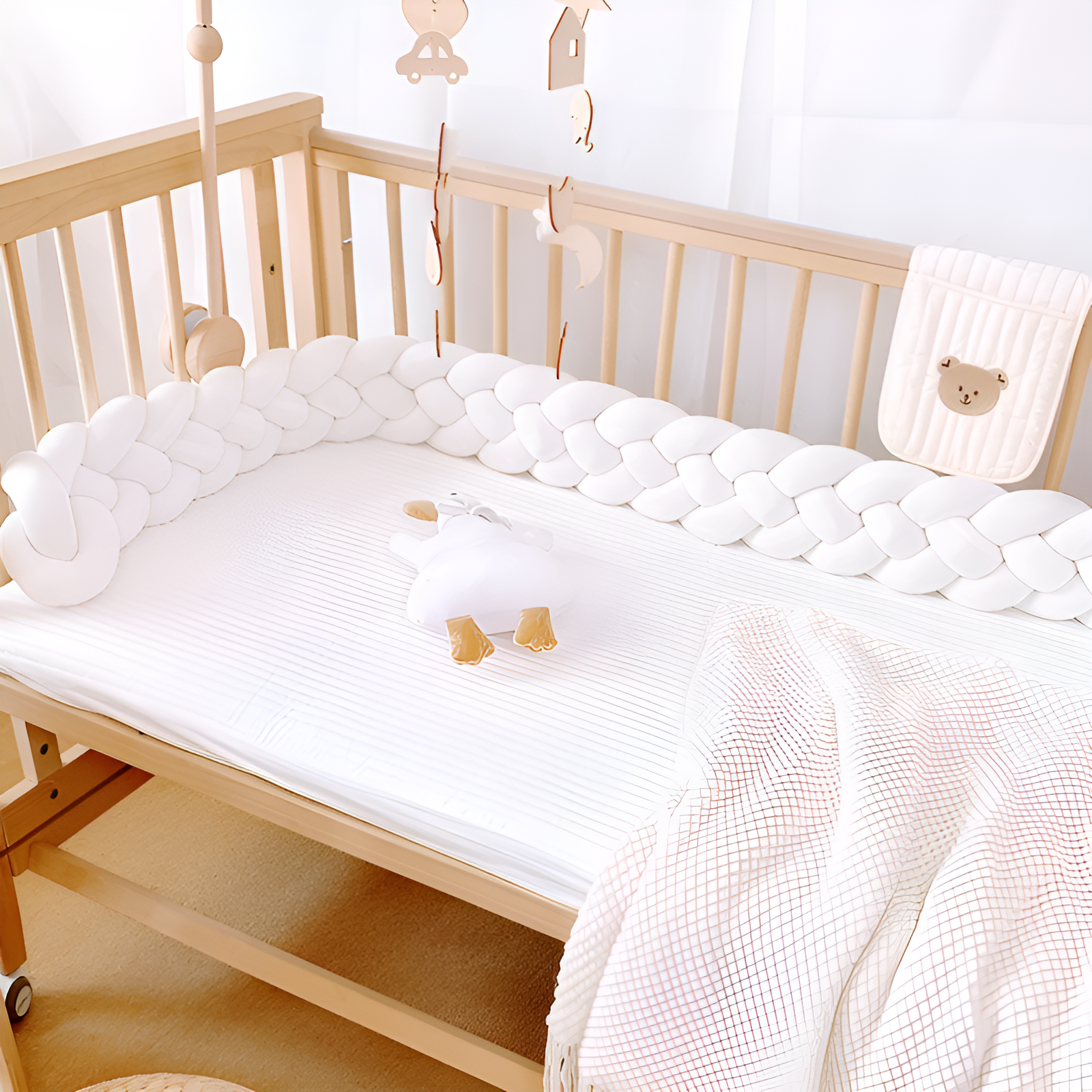 フェンスベビーベッドツイストソフト衝突防止バーベッドスプライシングフェンスベッドバックデコレーション