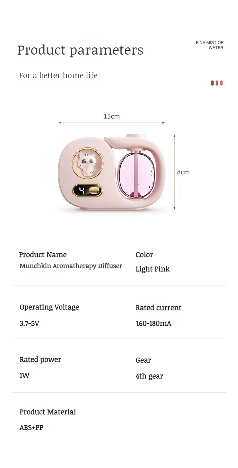 Humidifier with adjustable spray and fragrance settings