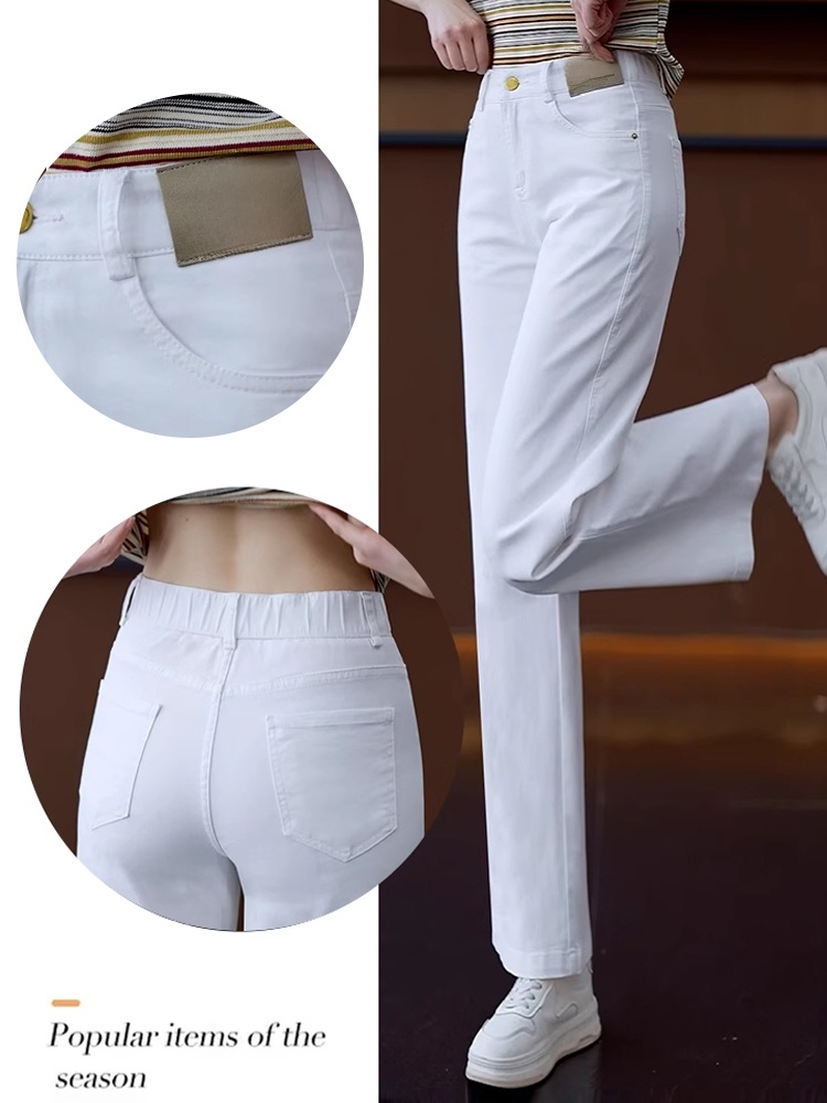 밴딩 허리 슬림핏 신축성 소프트 여성 데님 팬츠