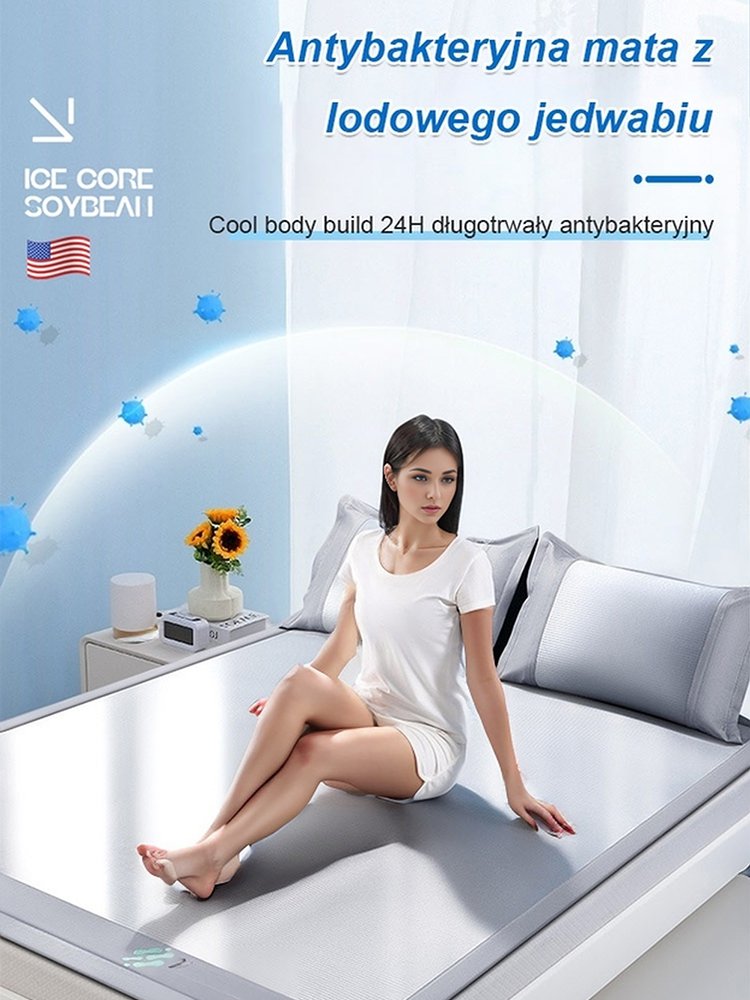 Trzyczęściowy zestaw chłodzący z antybakteryjnego jedwabiu