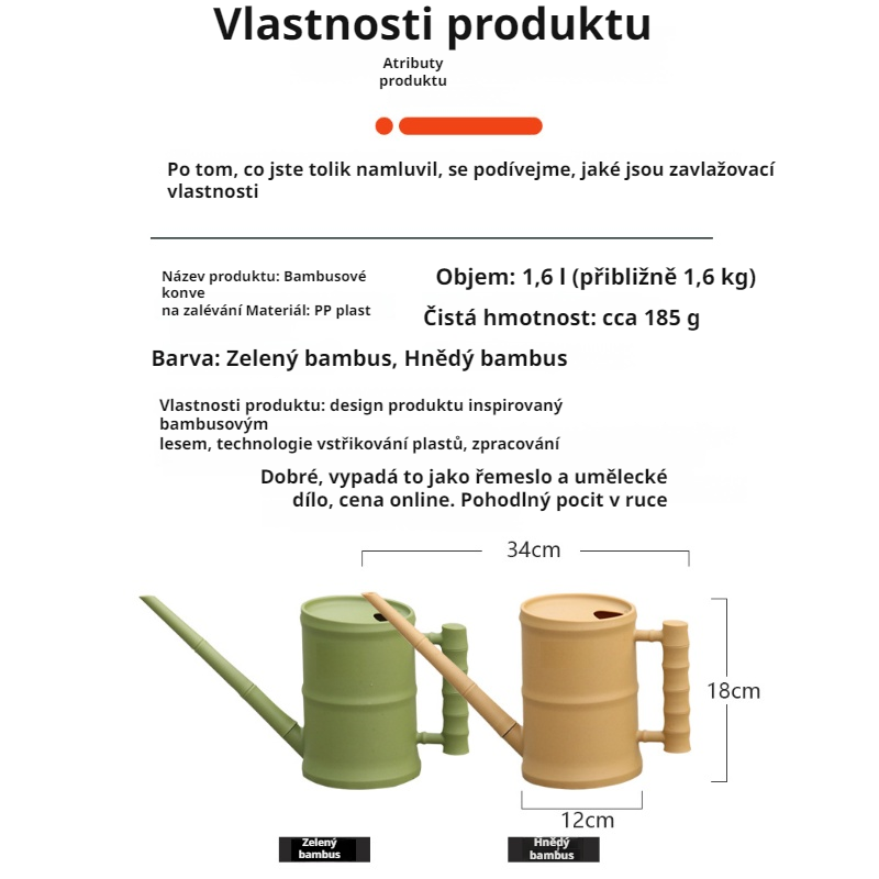 Dlouhý nos domácí konev na zalévání rostlin