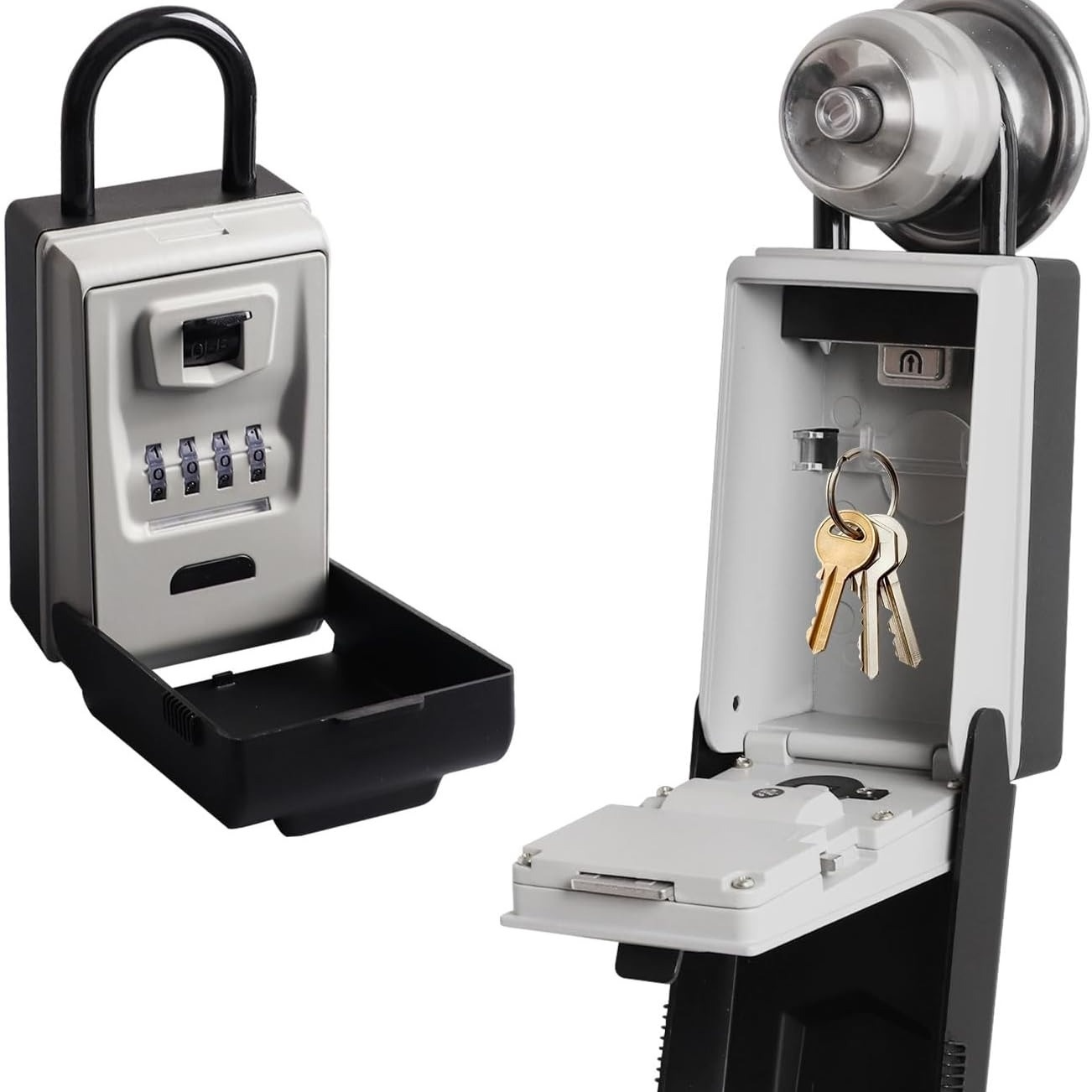 Caja de llaves con luz LED JMY, con visión nocturna, resistente al agua, con contraseña, para colgar