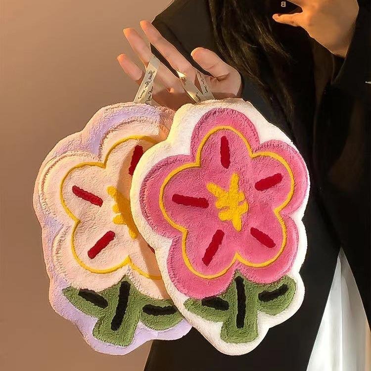 Youqianhua cute kitchen and bathroom small towel does not shed coral fleece super absorbent hangable