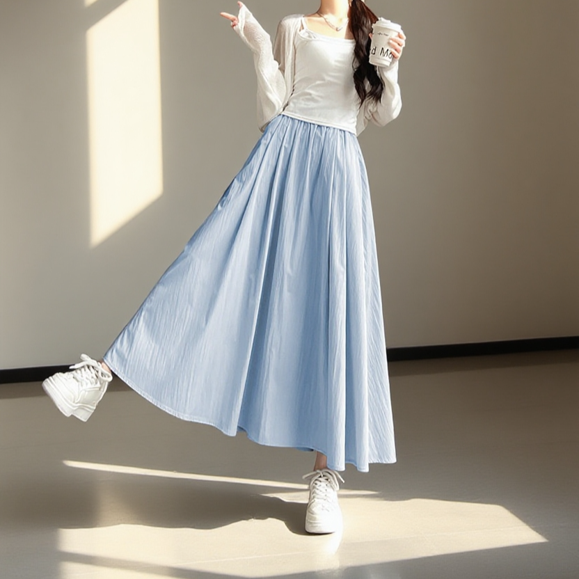 여성스러운 분위기의 산본 스커트