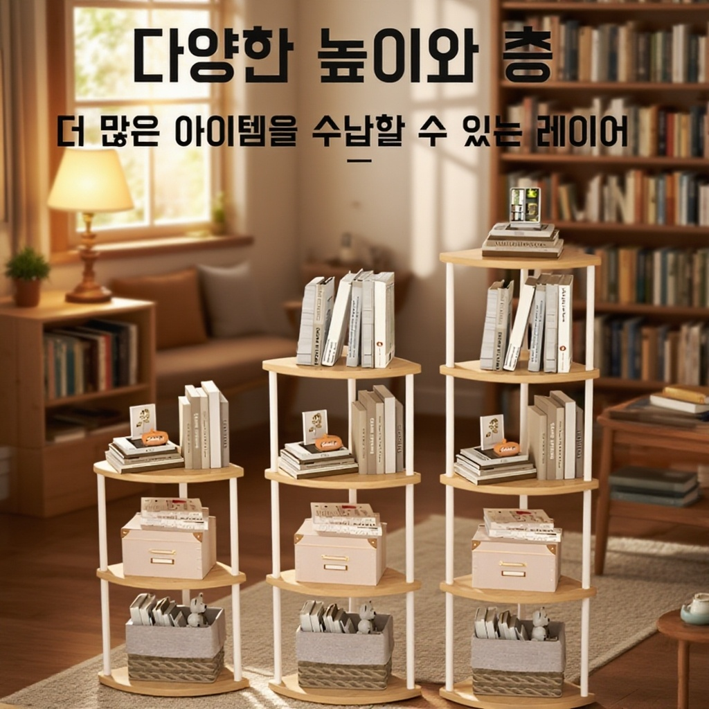 삼각 코너 다층 수납 선반