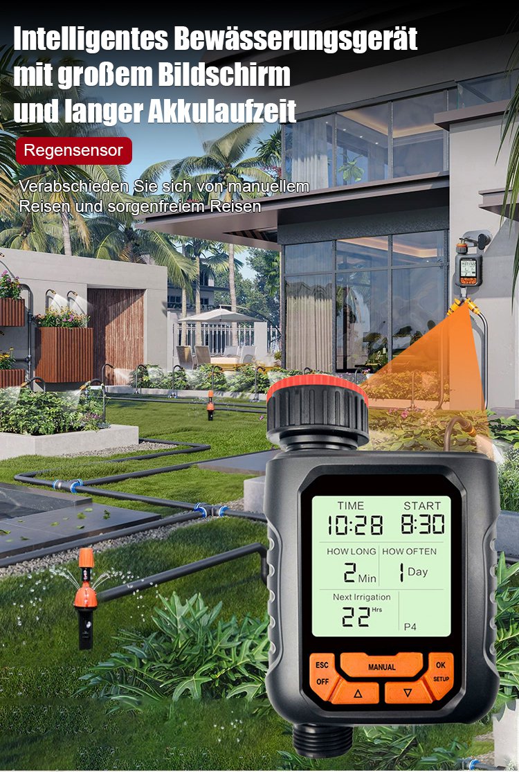Automatisches Bewässerungssystem mit Timer für Blumen