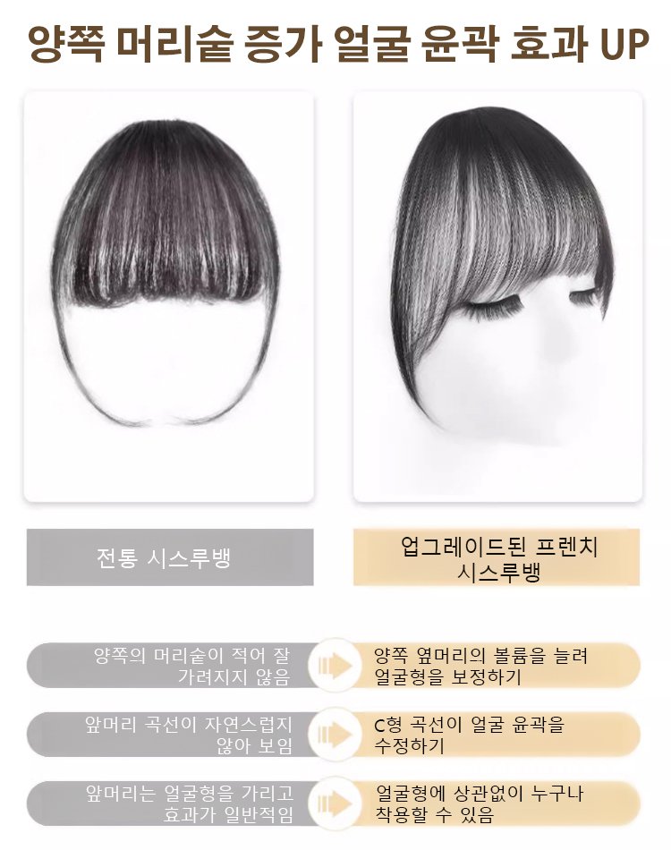 만능 코디 시스루뱅 앞머리 가발