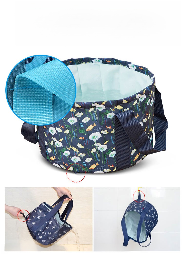 【16L 折りたたみバケツ】 軽量 防水 大容量 アウトドア 防災用 携帯