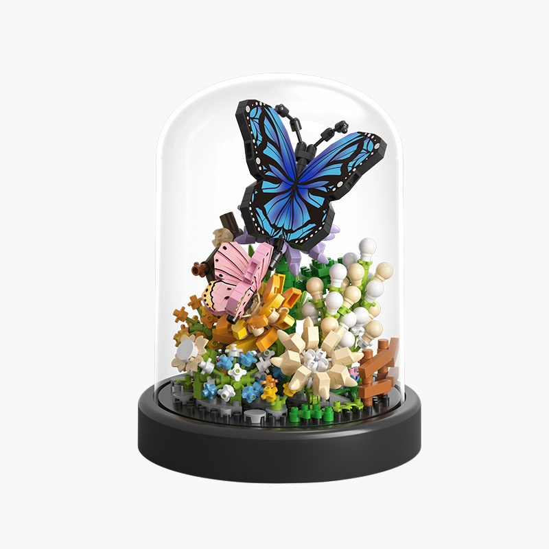 積み木の花のデスクトップオーナメント