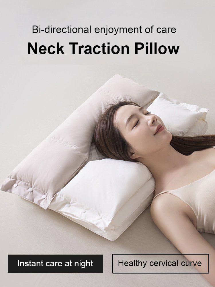 【The more you sleep, the more beautiful you become】Soft and firm dual-zone all-cotton neck support b