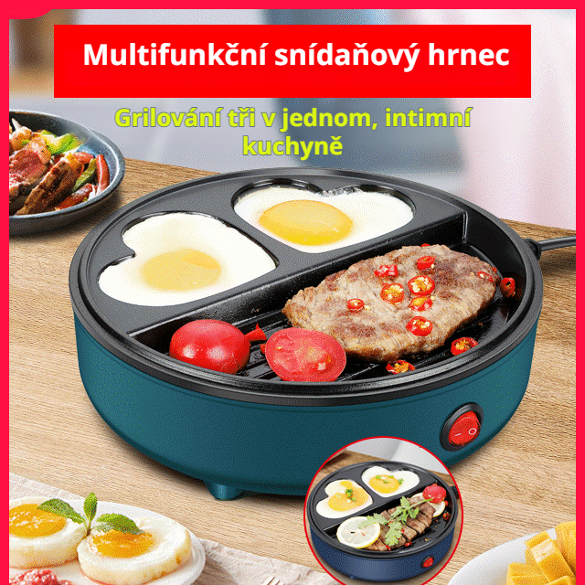 Mini přenosný multifunkční stroj na smažení vajec pro domácnost