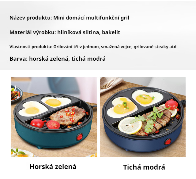 Multifunkční mini stroj na smažení vajec v akci