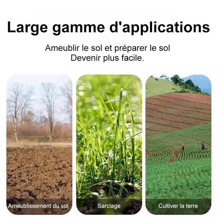 Râteau de désherbage agricole amovible en acier au manganèse