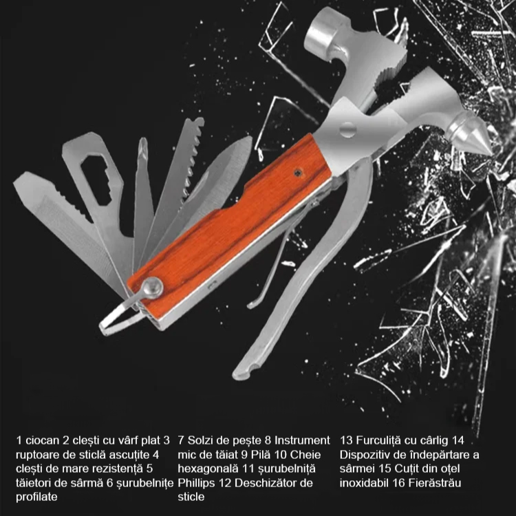 Ciocan de siguranță multifuncțional pentru urgențe auto