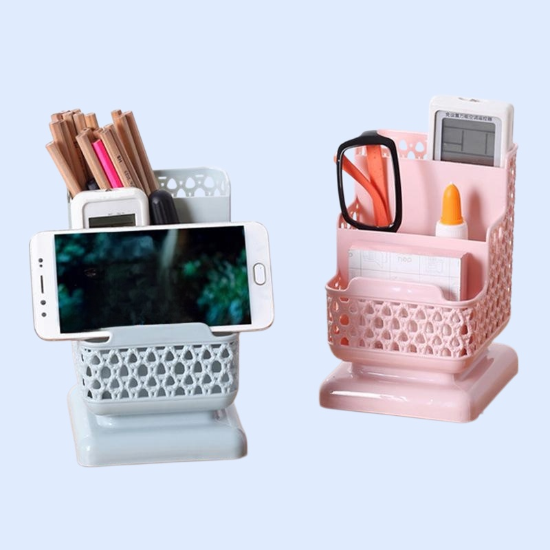 Hollow Divided Desktop Storage Barrel Organizer