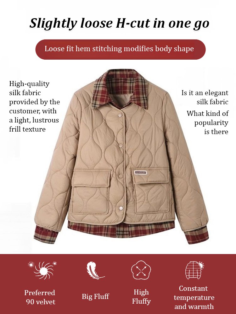 New fashion light casual short patchwork quilted jacket