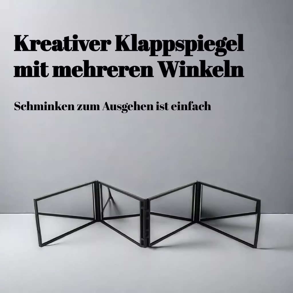 Faltbarer vierseitiger Spiegel, Sie können Ihren Hinterkopf sehen, wenn Sie Ihre Haare schneiden, tr