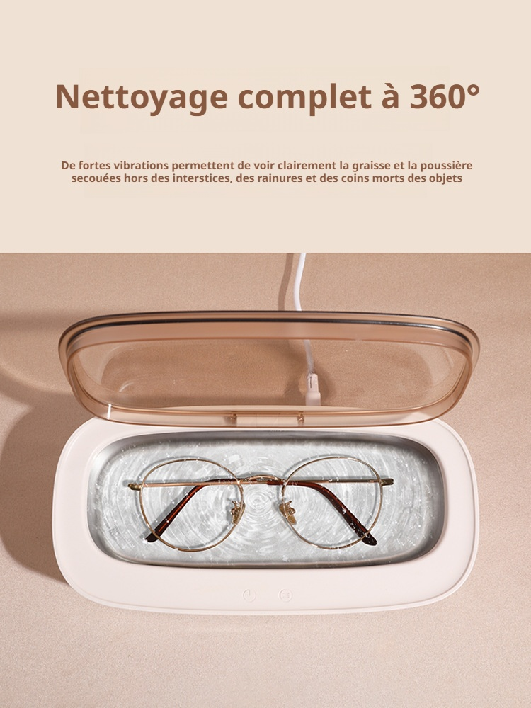 Nettoyeur portable mini pour lunettes, montres et appareils dentaires à domicile