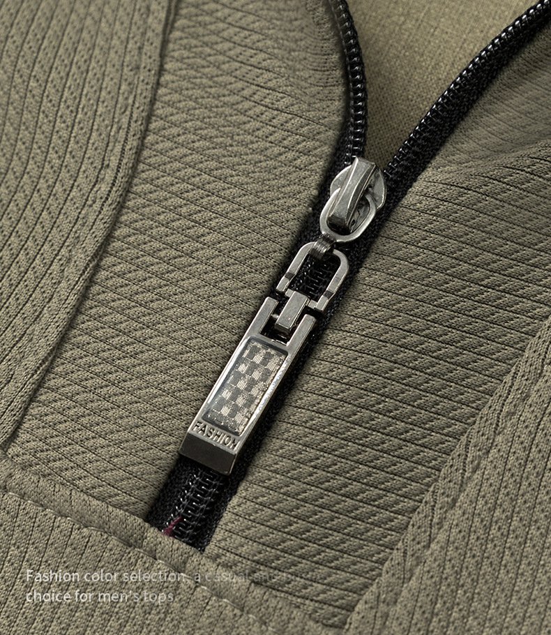 남성 집업 하이넥 티셔츠 디테일 이미지