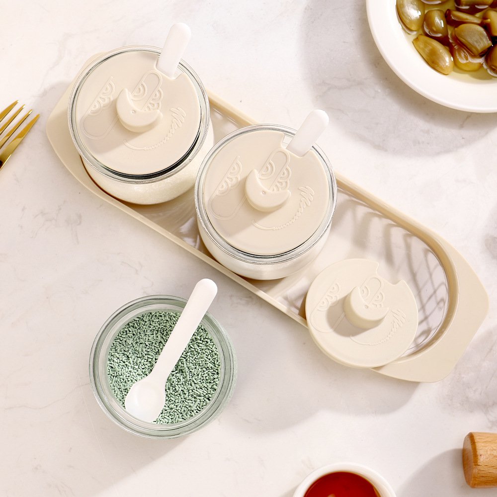 新型カバー付き防湿ガラス調味缶