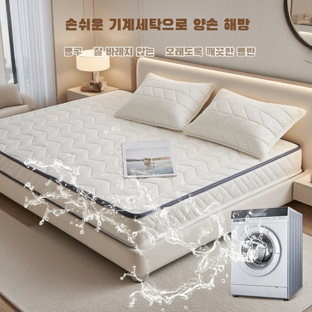 접이식 순면 매트리스, 미끄럼 방지 항균 요, 싱글 가정용 침실 매트