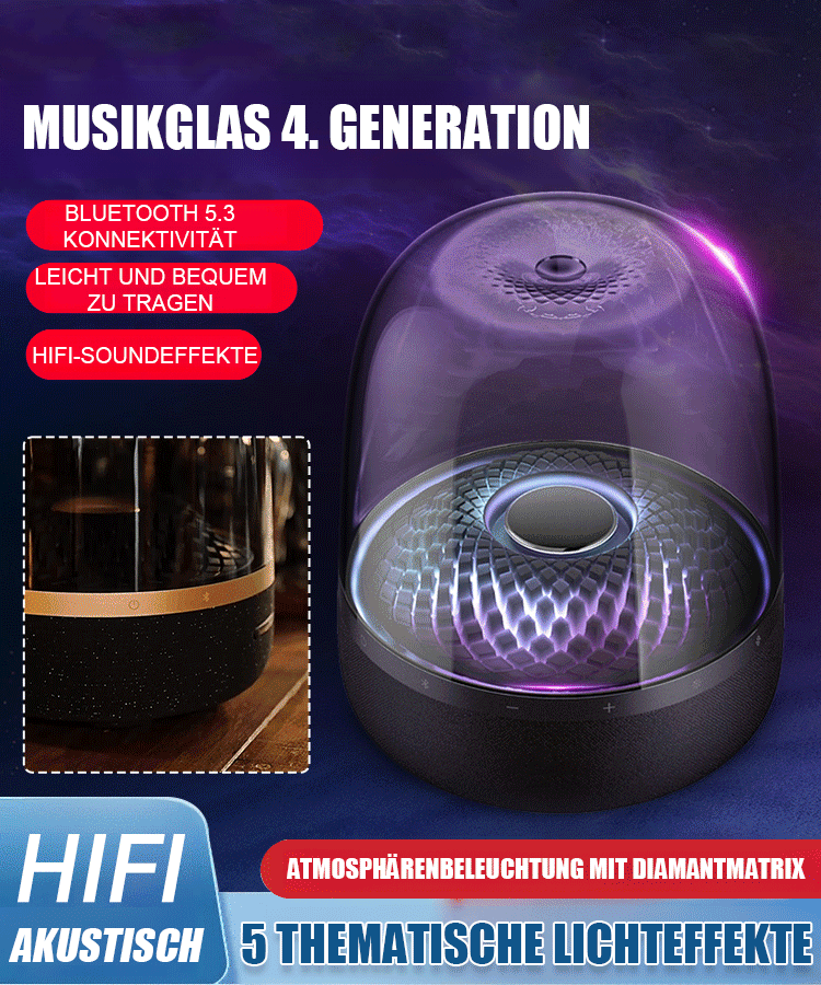 Glas Bunte Licht Bluetooth Lautsprecher