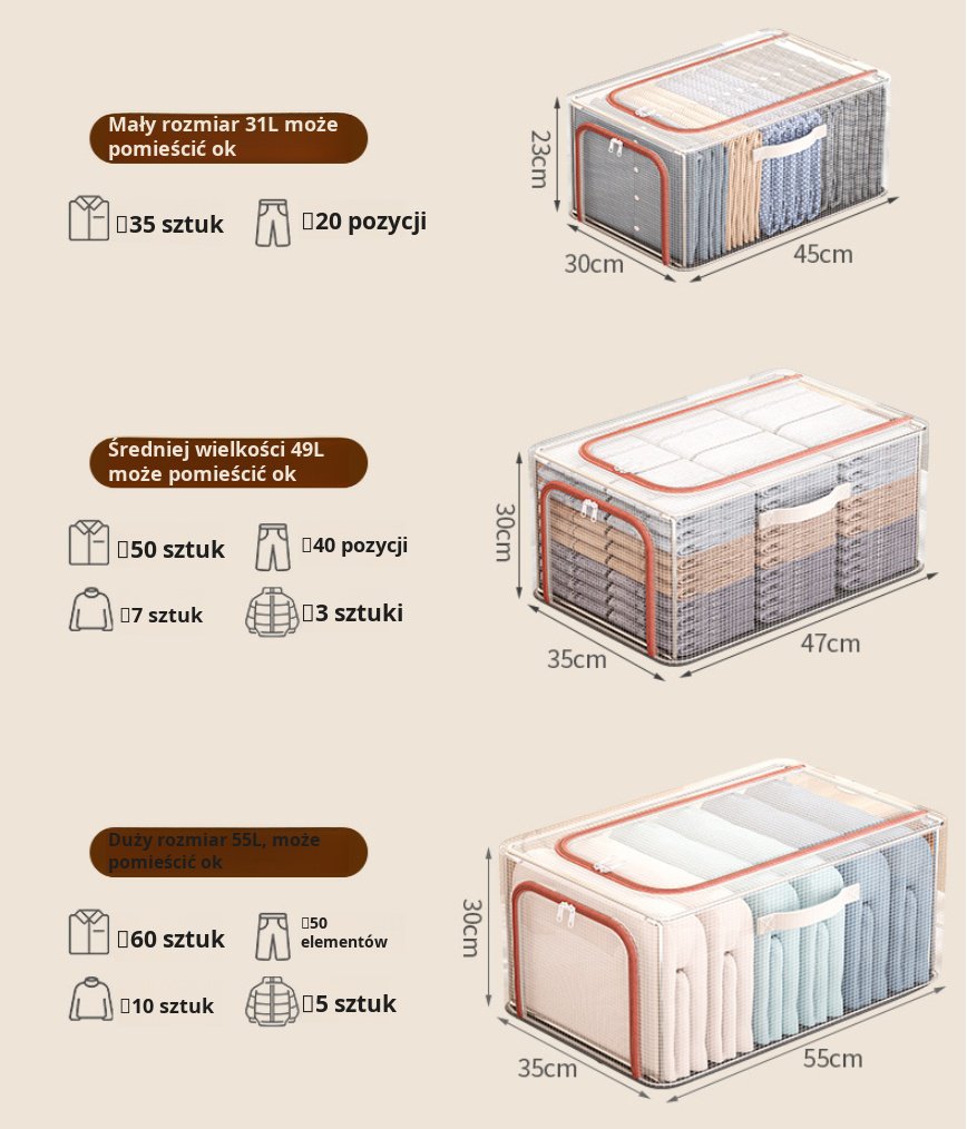 Organizer na ubrania z pogrubioną siatką PCV