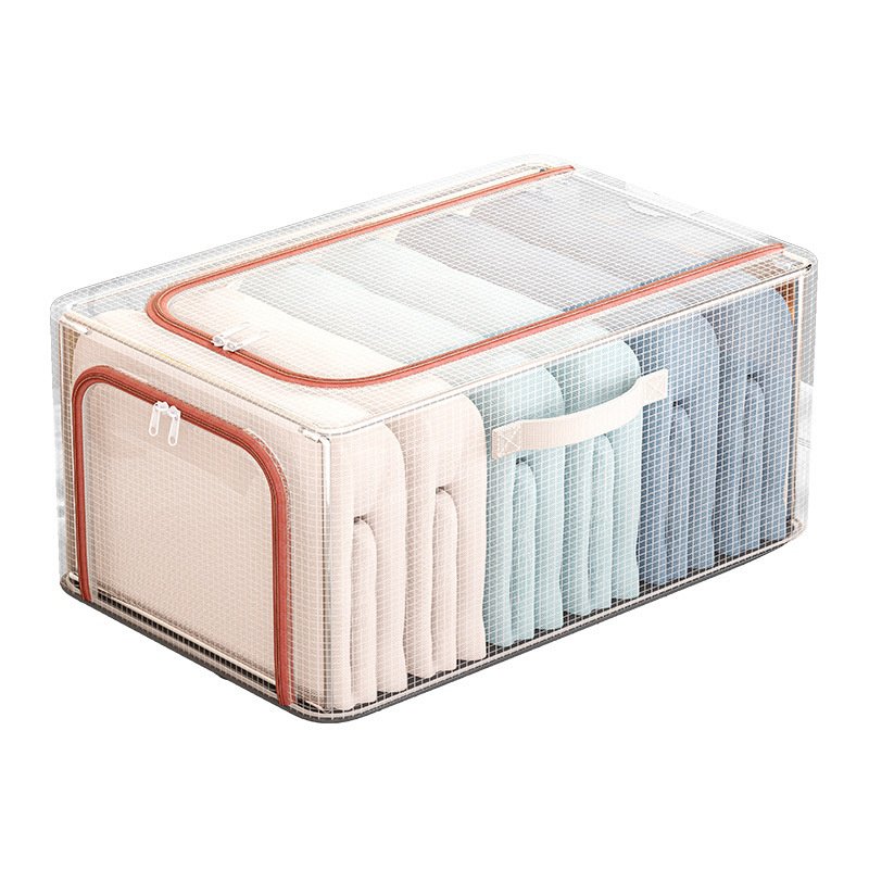 Nueva caja de almacenamiento de ropa de malla de PVC transparente, caja de almacenamiento de ropa pa