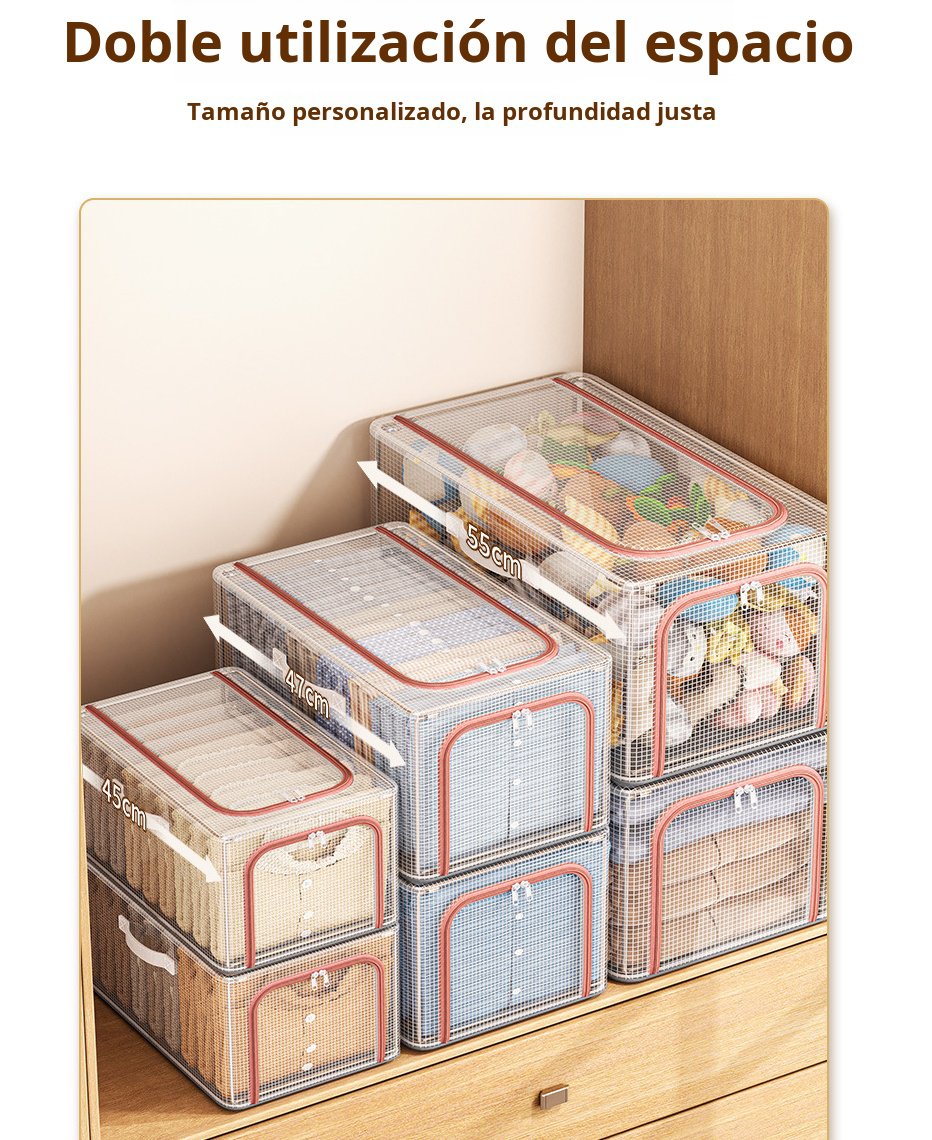 Caja transparente para guardar prendas