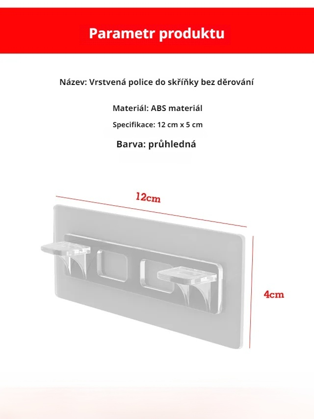 Bezvrtací policový organizér do kuchyňské skříňky