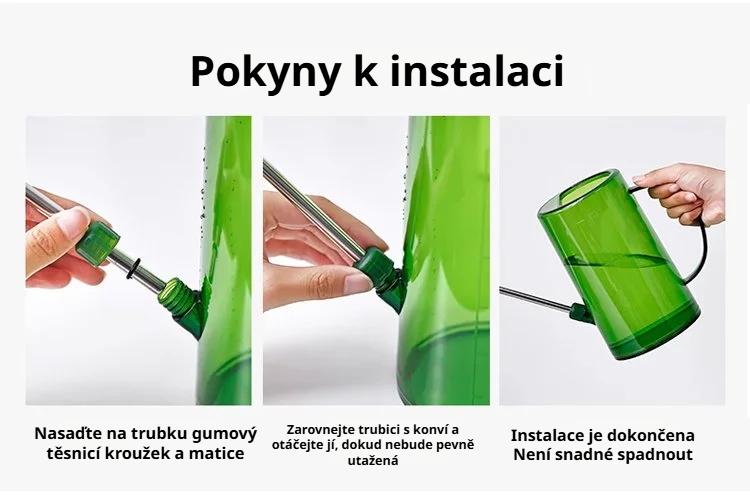 Nerezová konvička s ergonomickým držadlem pro snadné zalévání