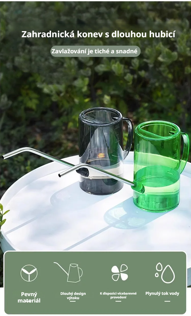 Nerezová konvička na zalévání květin s dlouhým hrdlem – detail produktu