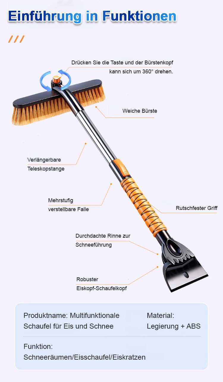 Leichte und stabile Schneeschaufel für den Winter