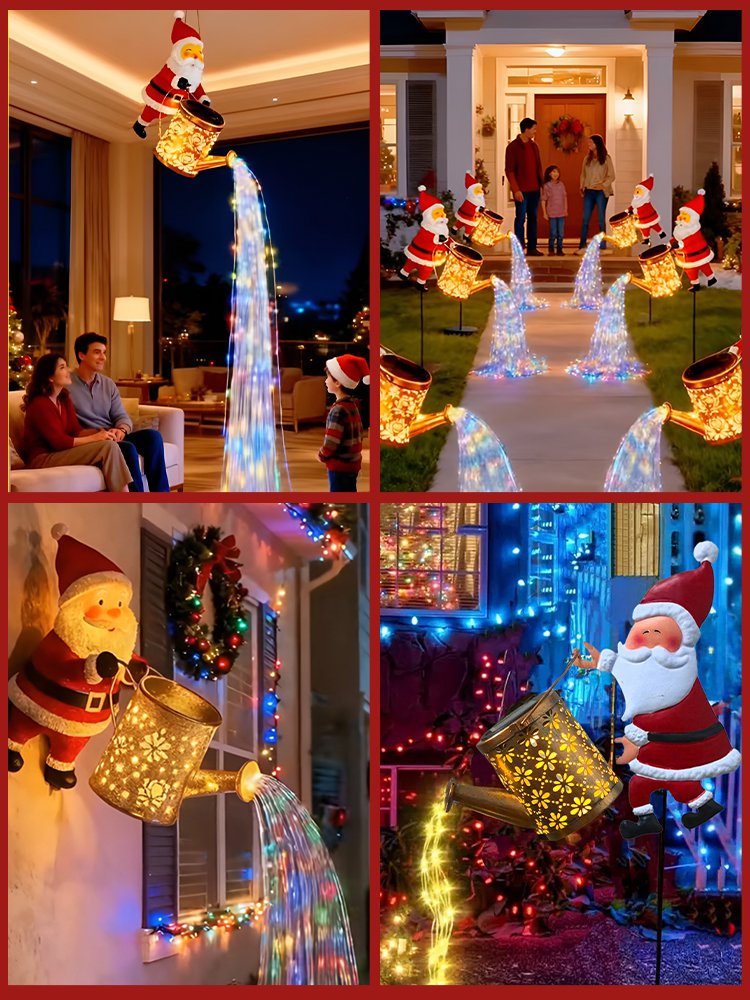 크리스마스 이브 태양열 산타 주전자 라이트