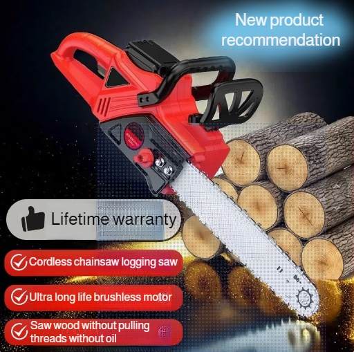 Rechargeable single hand saw household brushless electric chain saw