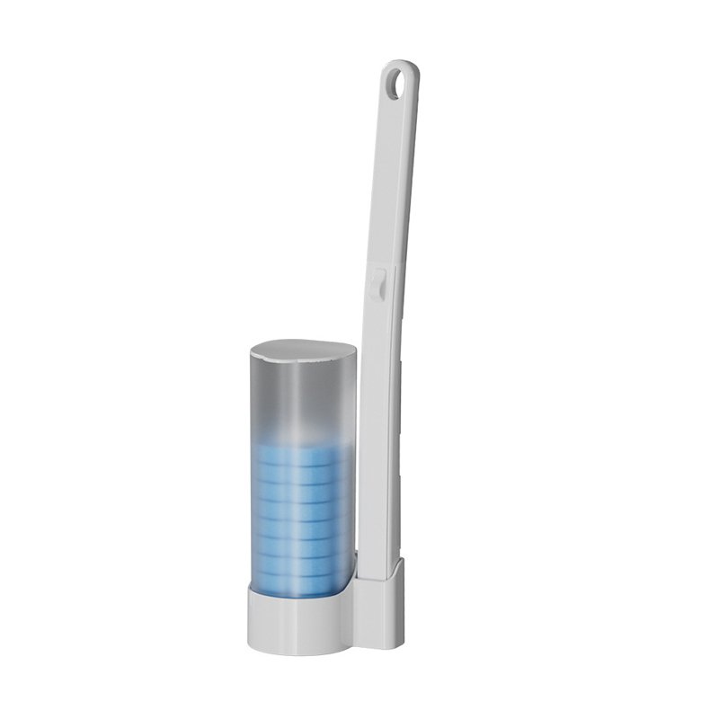 Clean hands no mess interchangeable brush head toilet brush set