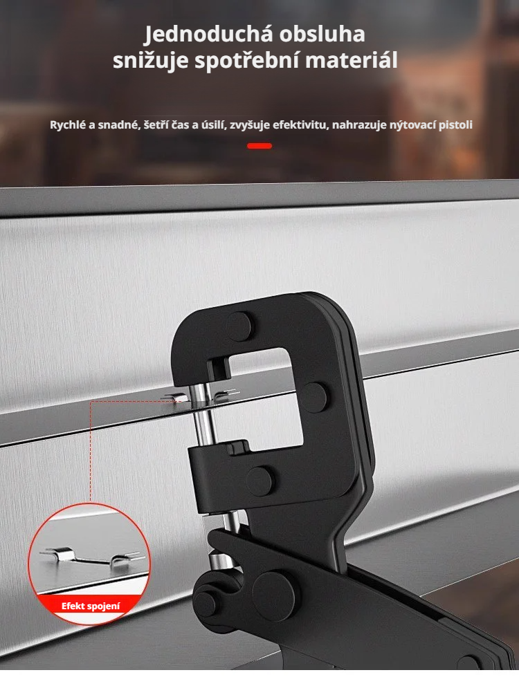 Detail čelistí kleští na ocelové profily