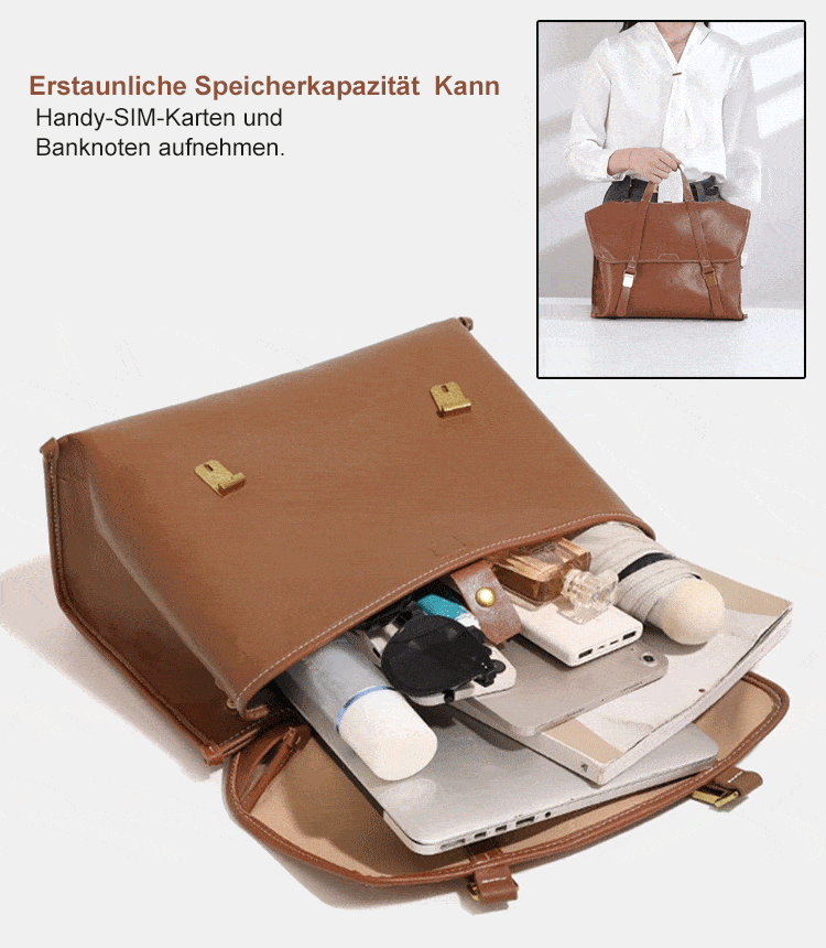 Rucksack aus pflanzlich gegerbtem Rindsleder mit großer Kapazität