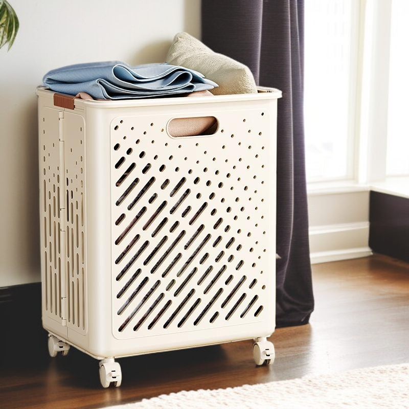 Storage basket with wheels for household sports tools, roller storage, badminton, fitness equipment,