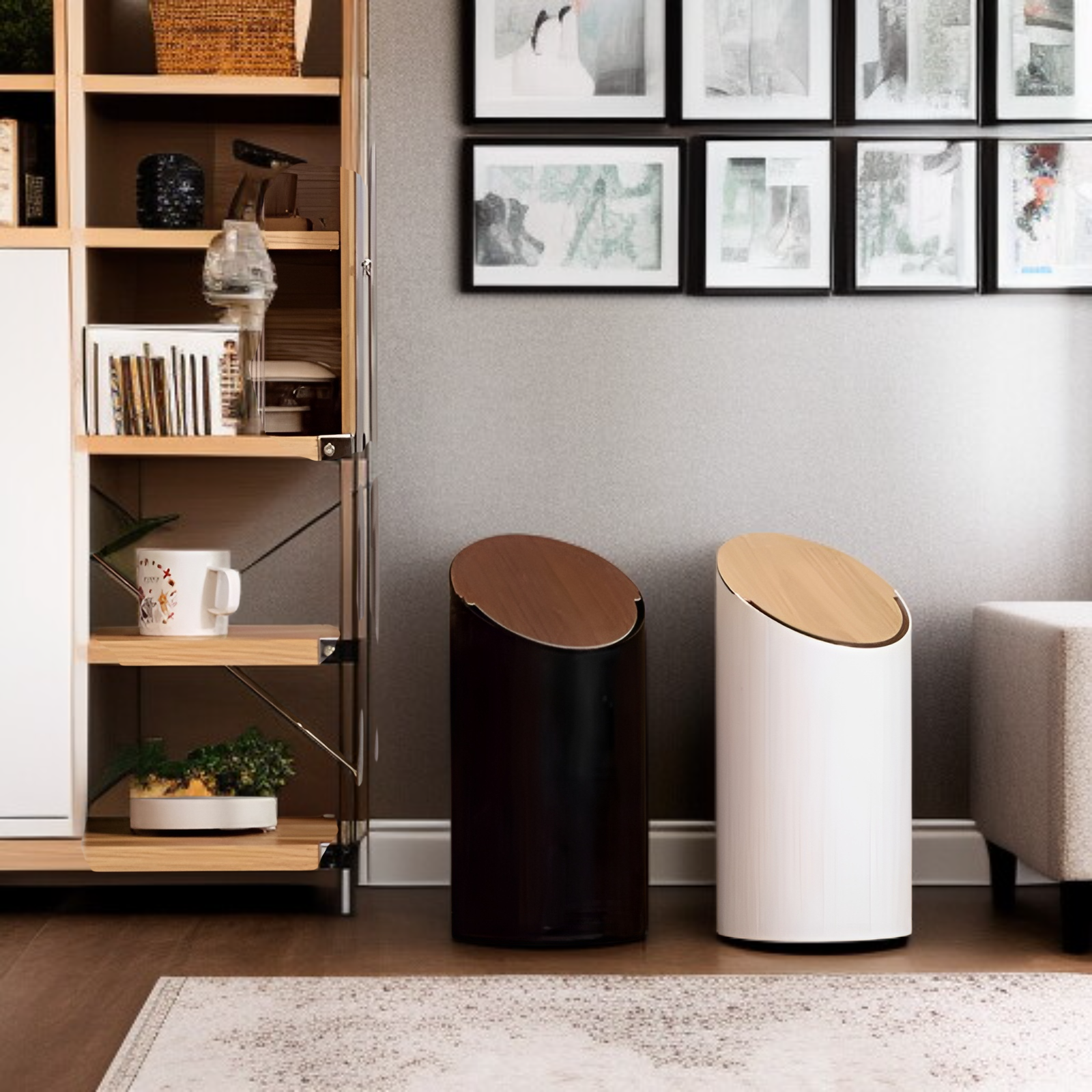 ゴミ箱 おしゃれ 8L ゴミ箱 ふた付き ダストボックス ふた付きゴミ箱 北欧 スリム ゴミ箱 袋が見えない ゴミ箱白 角型 キッチン リビング 洗面所 ゴミ箱 小さい